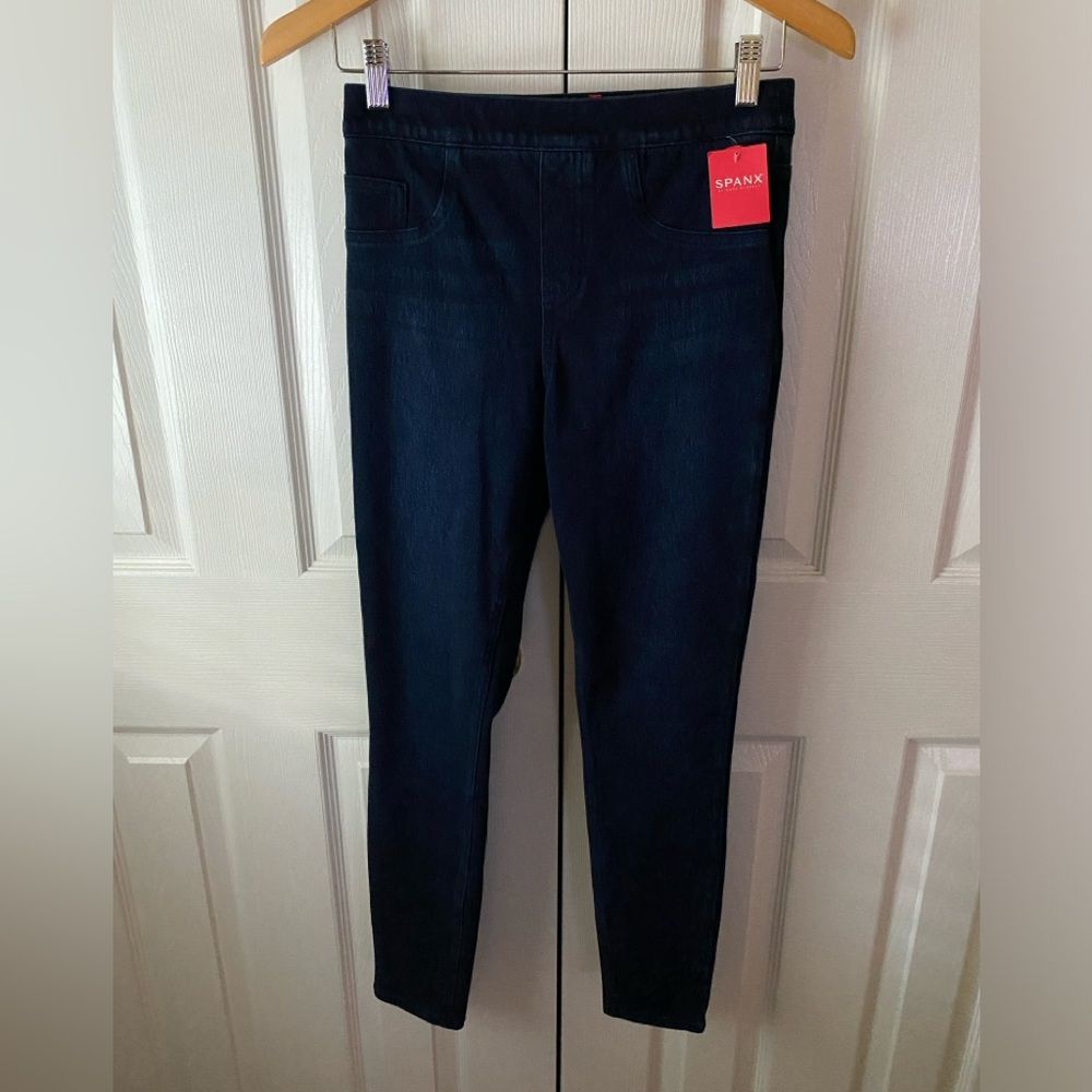 🆕 SPANX Dark Wash Twilight Rinse Mid-Rise Jean-ish‎ Ankle Leggings SZ S